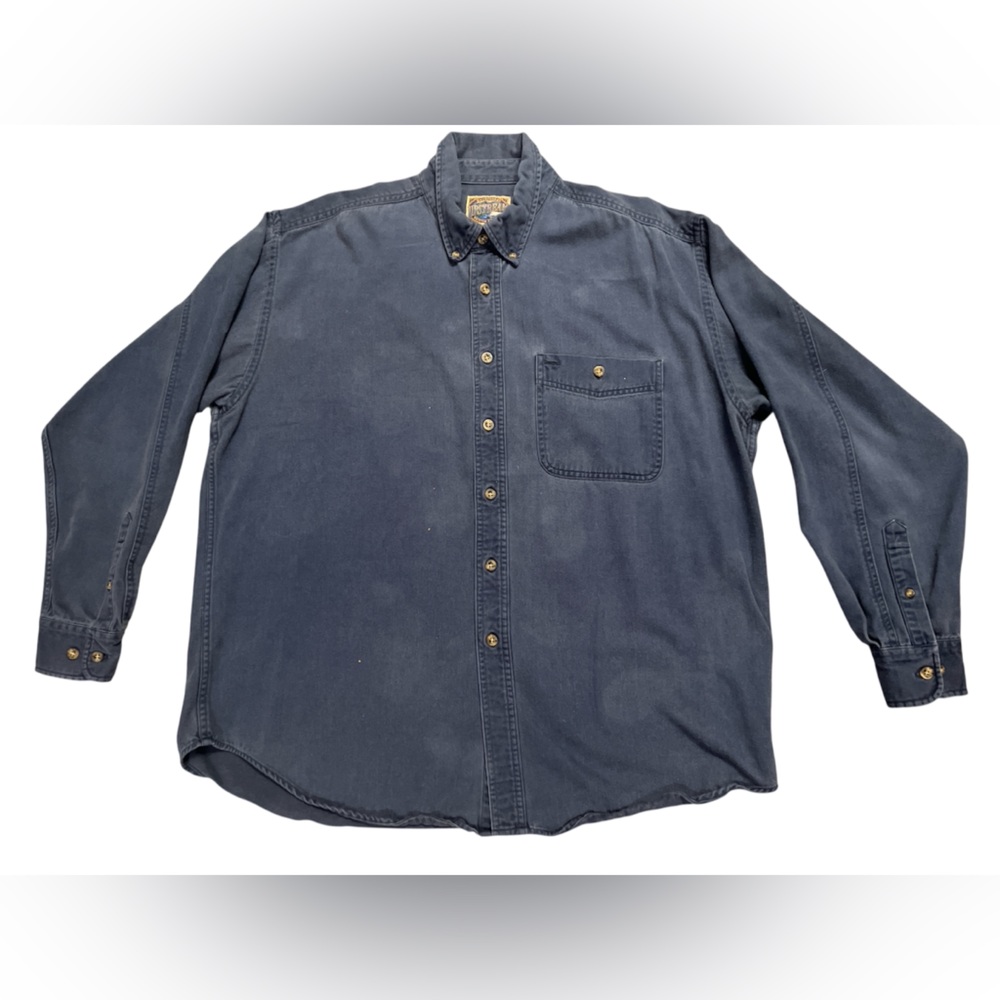 Vtg Microsoft Promotional Upstream Outdoor Advantage Heavy Cotton Button Up